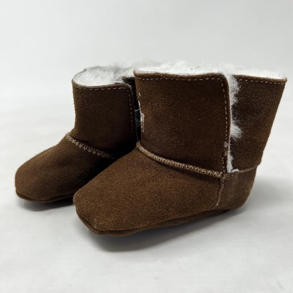 Ralph Lauren Infant Girl's Mallor Suede Toggle Boot Brown Layette Shoes Sz 1